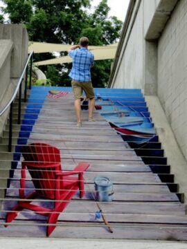 Public Art in Ottawa - Painted stairs in downtown Ottawa near the Rideau Canal