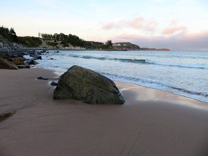 Ingonish Beach Cabot Trail Nova Scotia at dusk.
