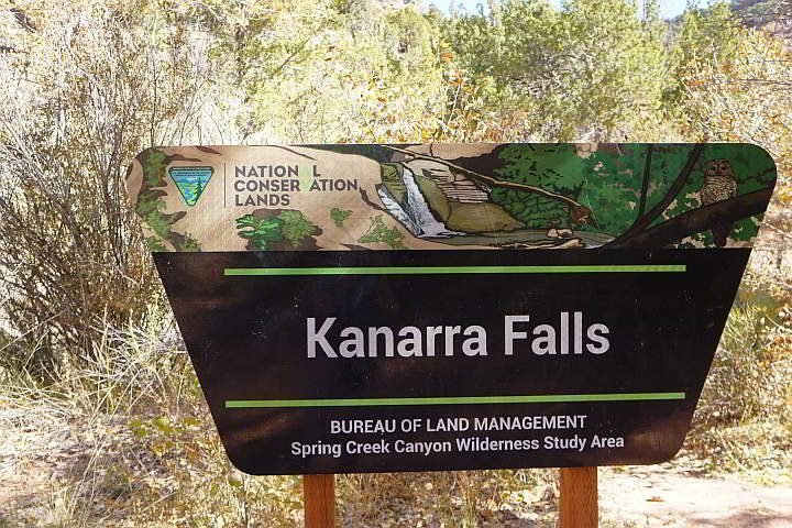 Kanarra Falls Bureau of Land Mgmt sign