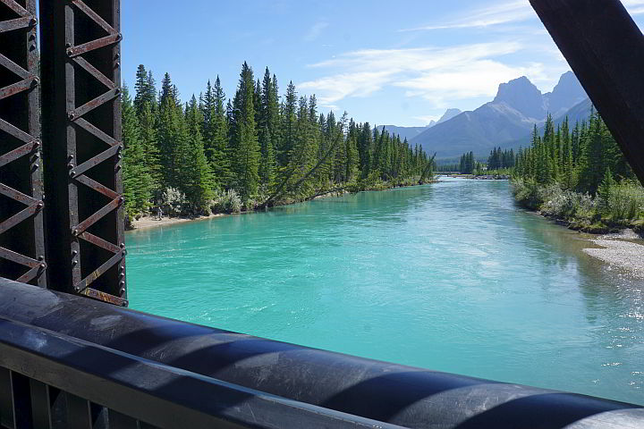View of Bow River from Canmore Engine Bridge