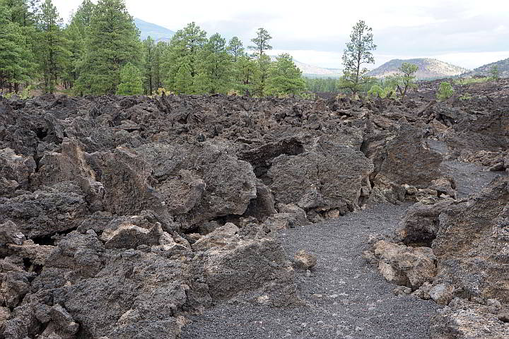 Lava's Edge Trail walking through the lava landscape