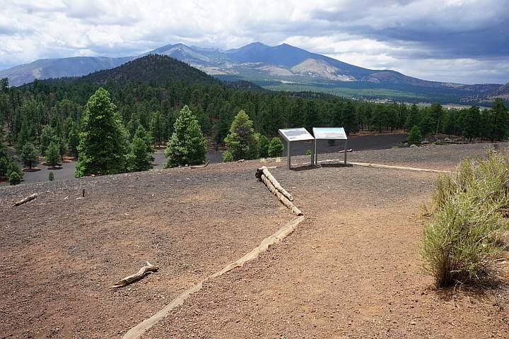 Lenox Crater trail with view of mountains