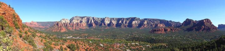 Panoramic view of mountains from Sedona Airport Vortex