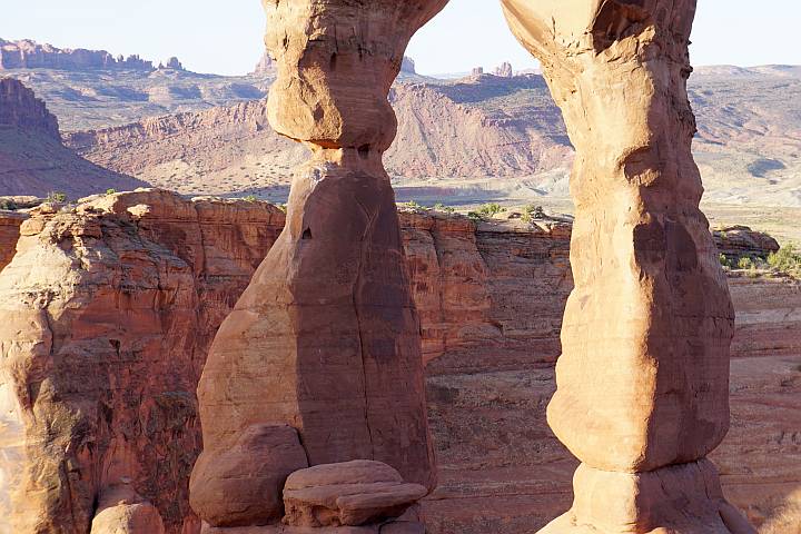 Close up of Delicate Arch columns