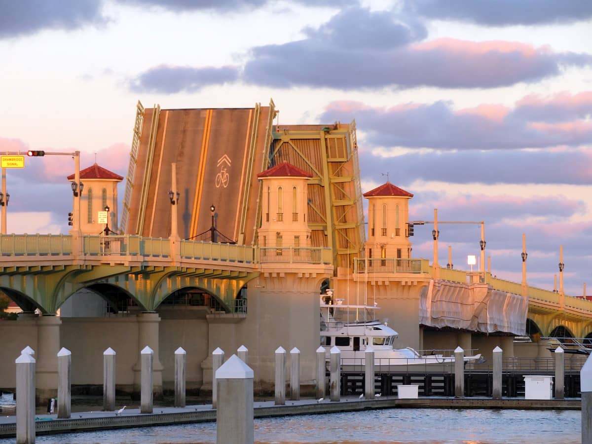 Bridge of Lions drawbridge open.