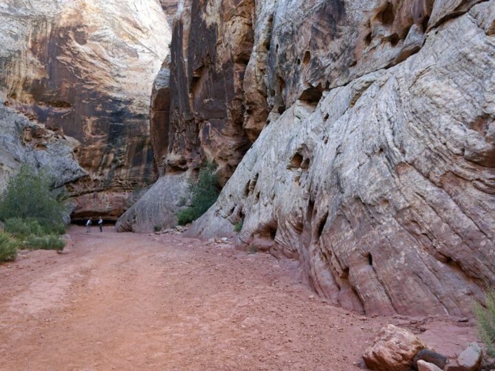 Hikers at Grand Wash Trail Capitol Reef in Utah.