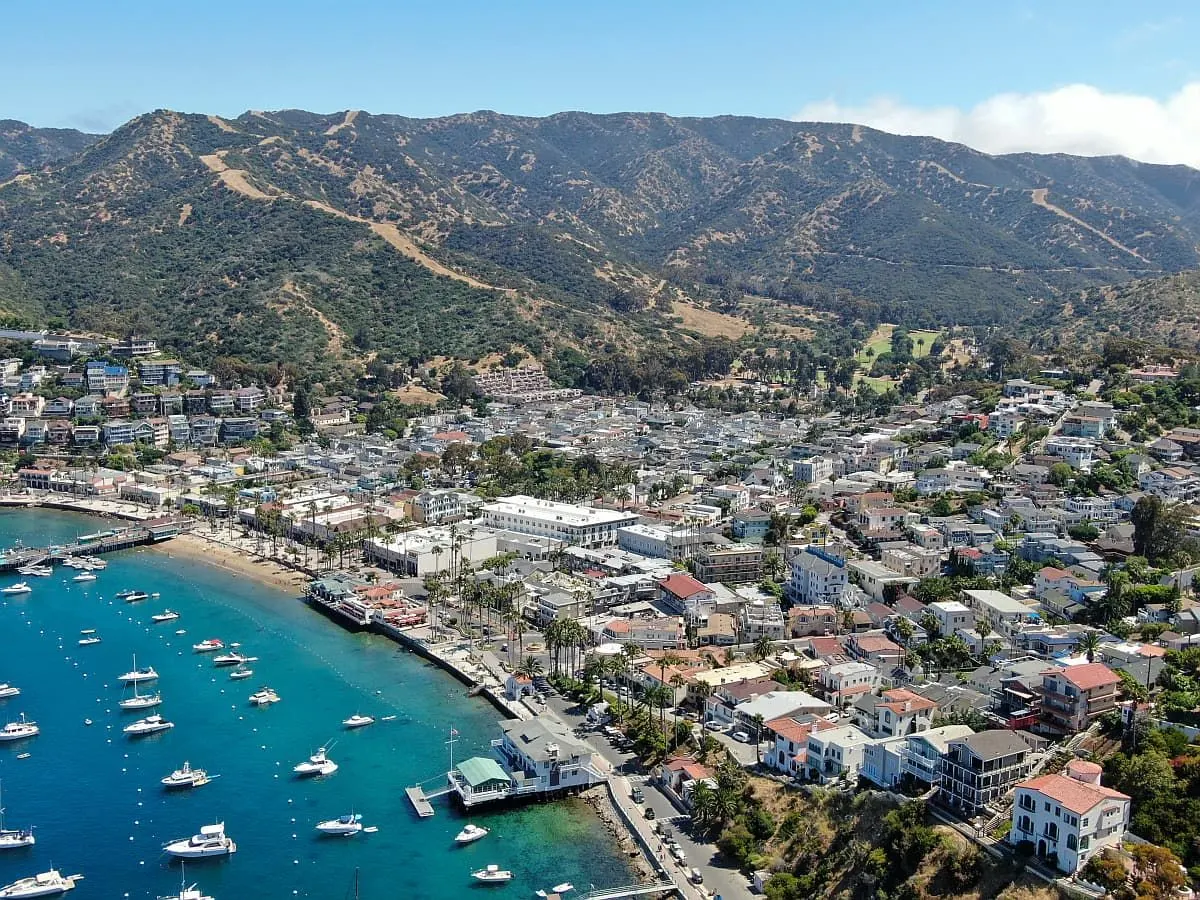 Avalon Beach and Harbor Catalina Island California.