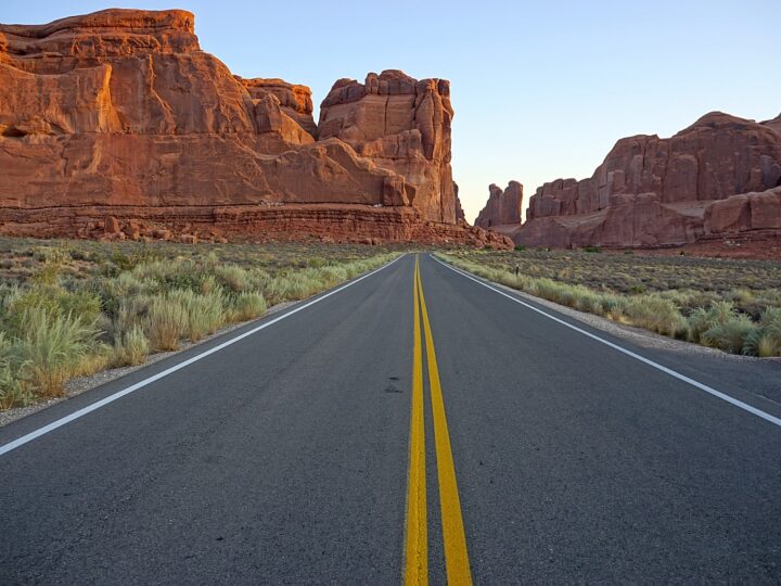 Arches Scenic Drive at Arches National Park in Utah.