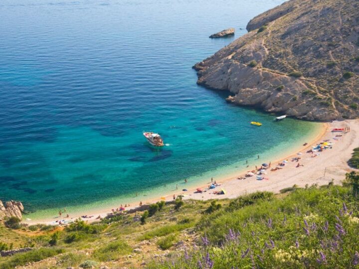Stara Baska Beach Krk Island Croatia.
