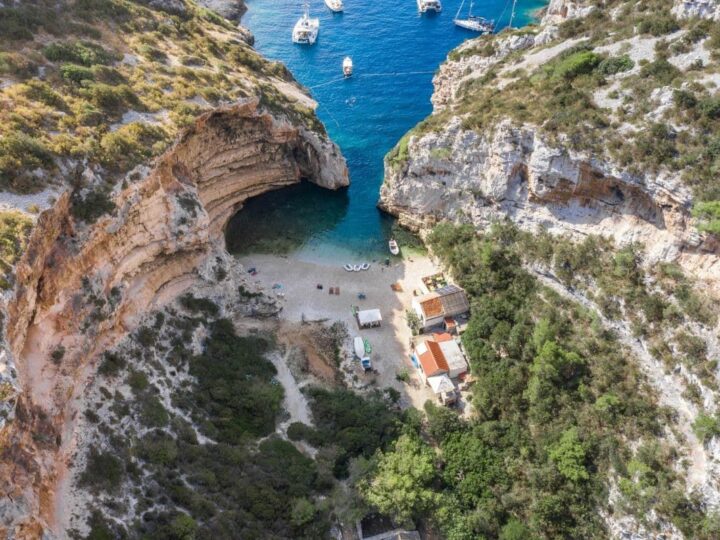 Stiniva Beach Vis Island Croatia day trip.
