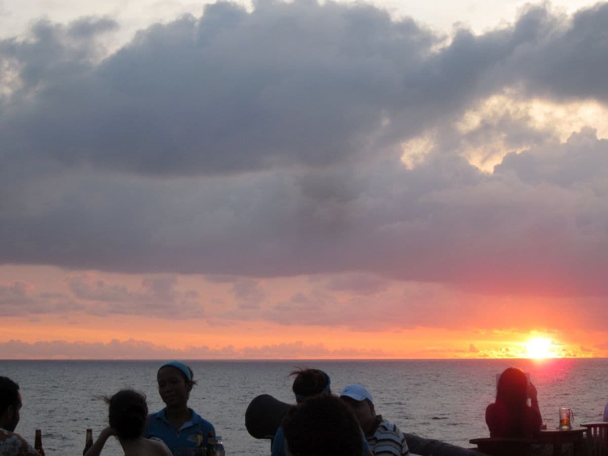 Cartagena sunset near the city walls.