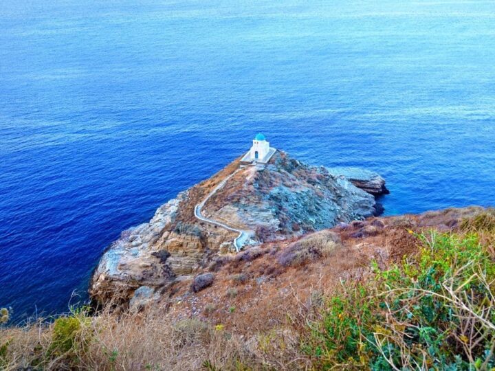 Coastal Church on Sifnos Island Greece.