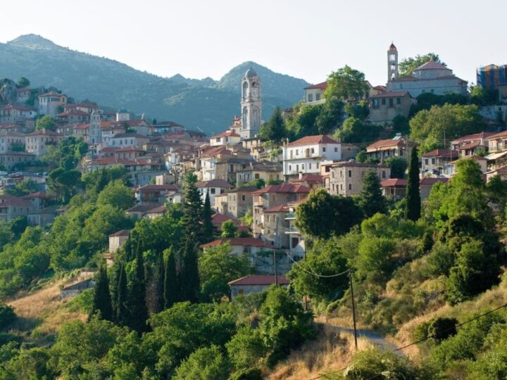 Dimitsana village on the Menalon trail Greece.