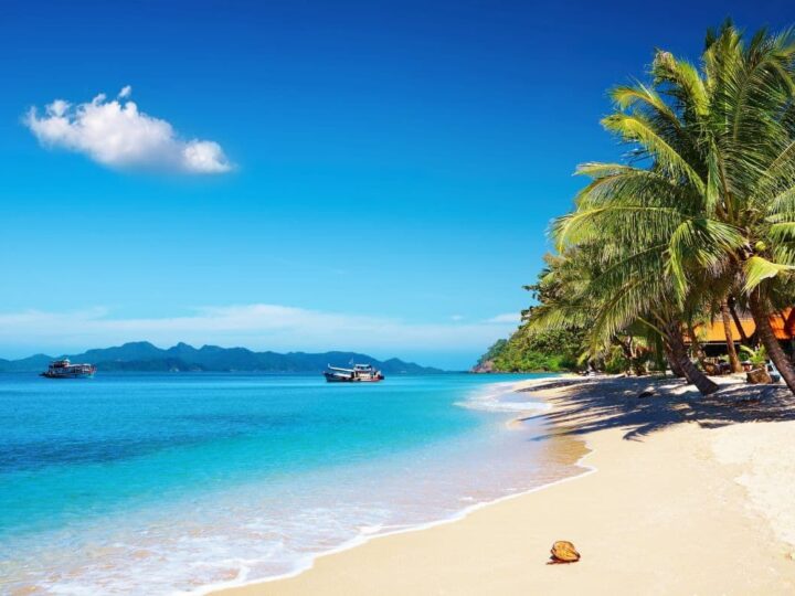White sand beach in Thailand.