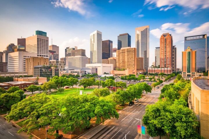 Houston Texas skyline.