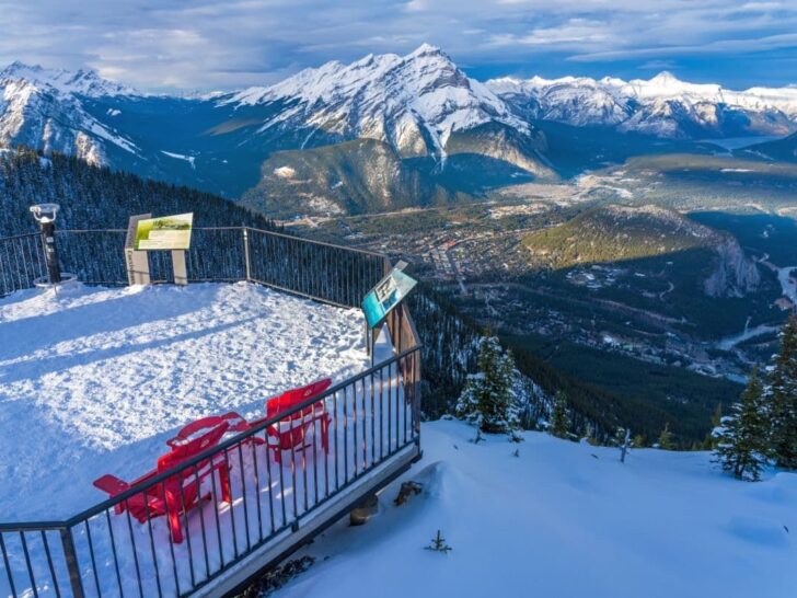 Banff in winter from Sulphur Mountain.