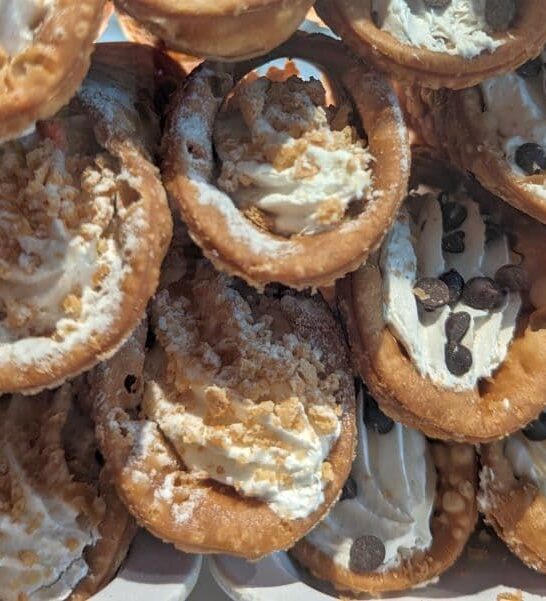 Cannoli Italian dessert with creamy filling.