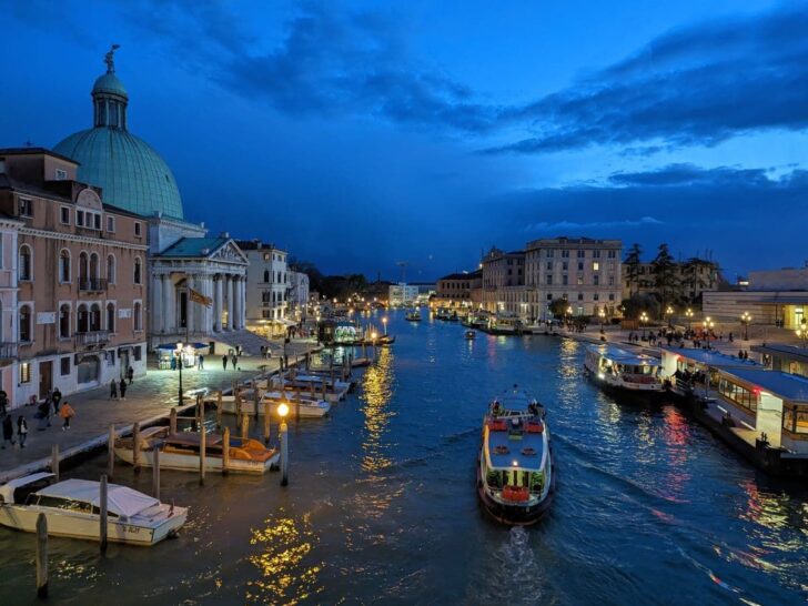 Venice Grand Canal at night.