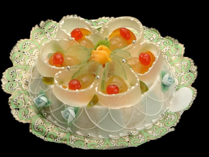 Sicilian cassata colorful Italian dessert.