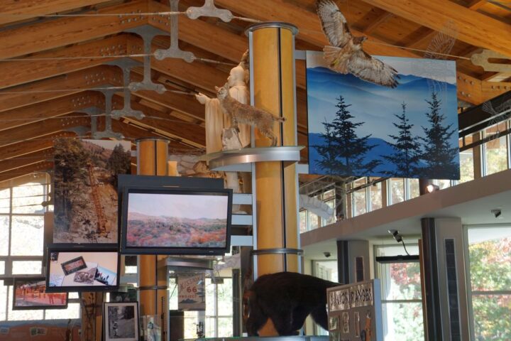 Inside the Blue Ridge Parkway Visitor Center Asheville NC.