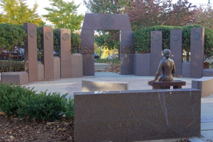 Veterans Memorial Park at Pack Square Park Asheville NC.