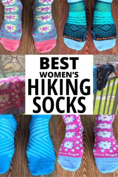 Best women's hiking socks, Darn Tough flower power socks, Smartwool ankle socks, Icebreaker ankle socks, Darn Tough pink flower power socks.