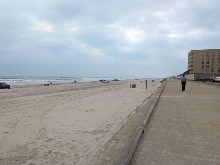 Michael J Ellis Beach and Seawall in Corpus Christi TX.